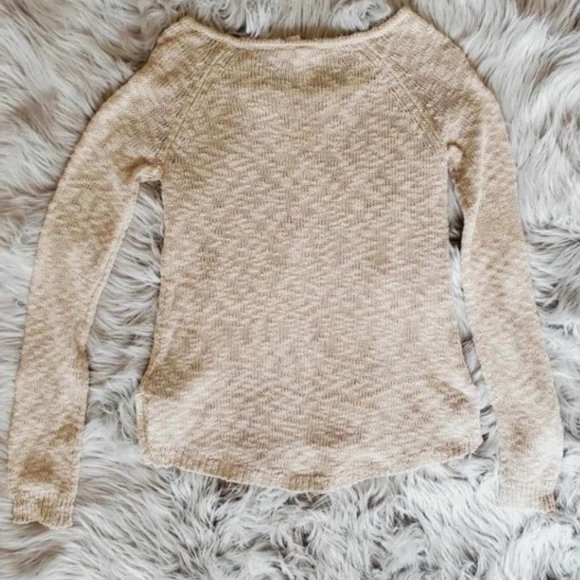 Xhilaration Lace-up Beige Knit Top - Picture 4 of 5